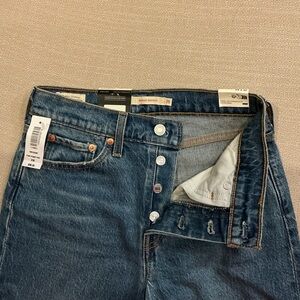 Aritzia Levi's Wedgie Bootcut Dark Blue Button-Fly Jeans